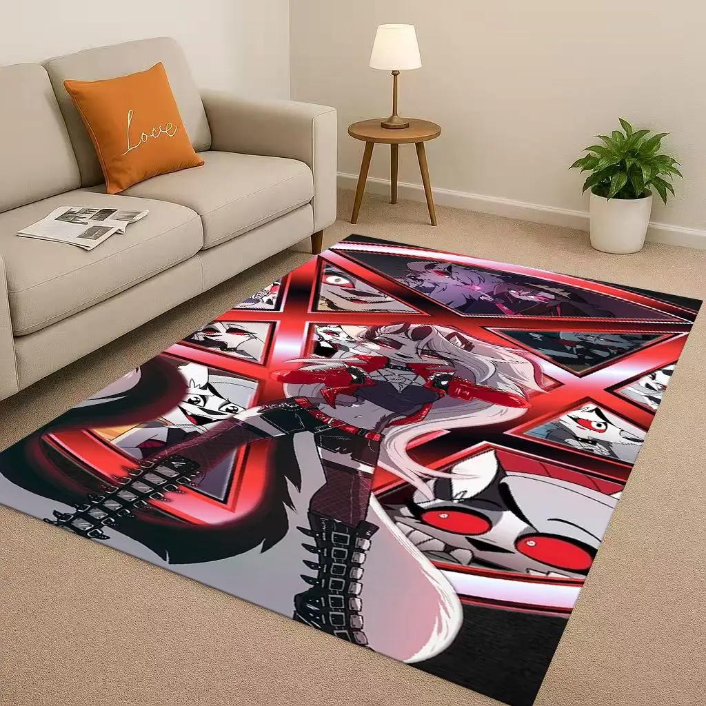 3D Cartoon H-Hazbin Hotel Angel Dust Alastor Living Room Non-Slip Area Rug Soft Carpet for Bedroom Sofa ,Easy Clean Home Doormat