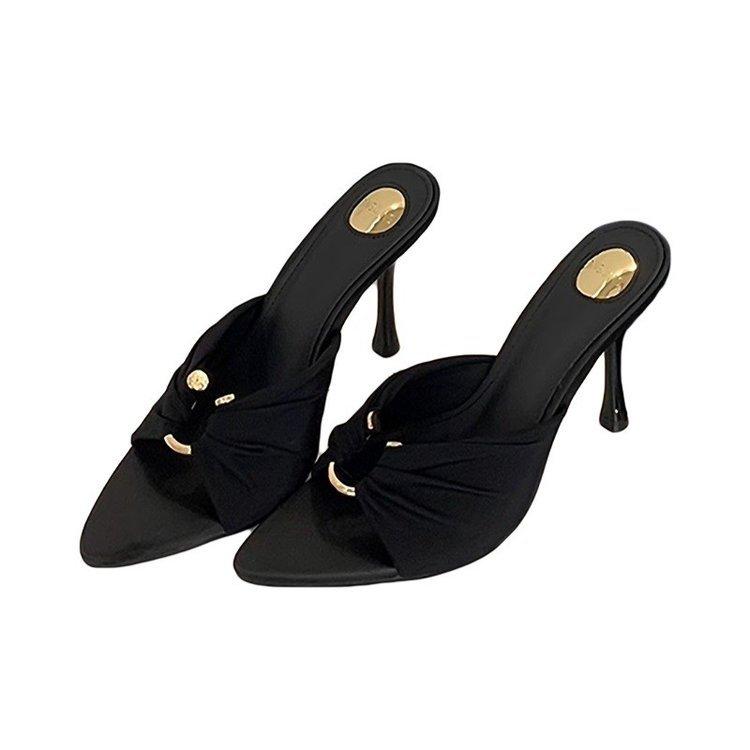 Summer Women Slippers Fashion Open Toe Thin High Heels Shoes Street Style Stripper Party Slides Zapatos De Mujer