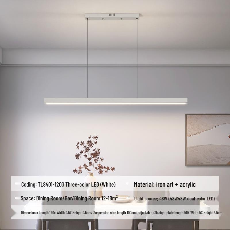 Nordic Minimalist Long Strip Pendant Light for Modern Dining Room or Bar