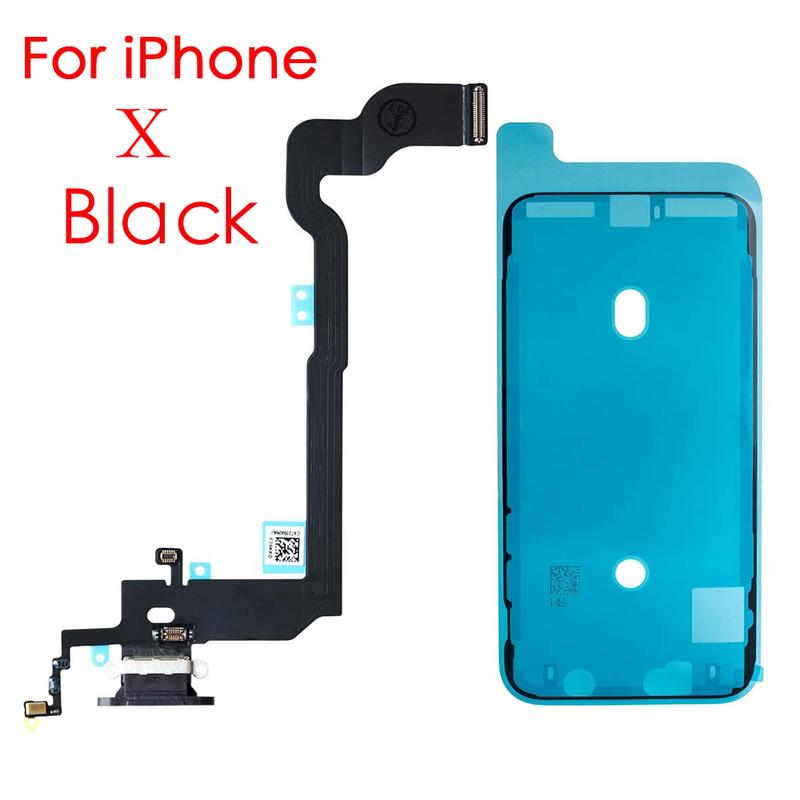 Charging Port Dock For iPhone 7 7P 8 Plus X USB Connector With Microphone Flex Cable + Waterproof Sticker
