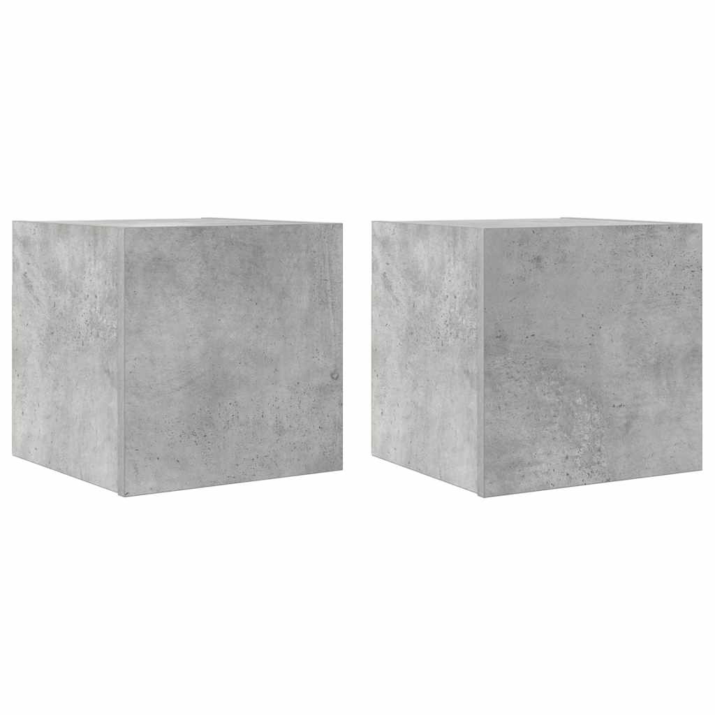 TV Wall Cabinets 2 pcs Concrete Grey 30.5 x 30 x 30 cm