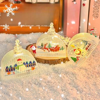 Decorative Items: Crystal Small Wind Lantern LED Illuminated Christmas Night Light Children's Kindergarten Gift