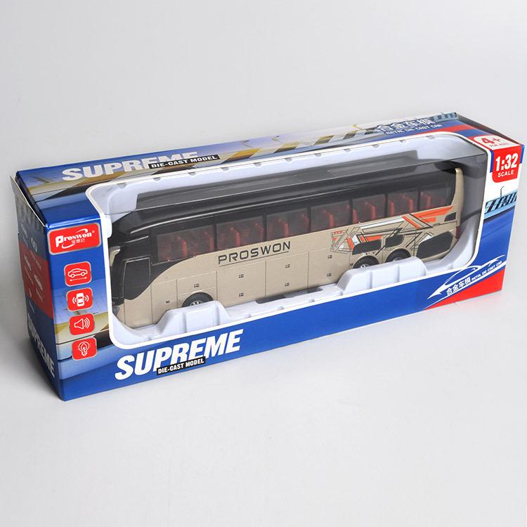 Business Airport Bus Model Single-Deck Bus Children's Bus Alloy Bus Sound and Light Toy