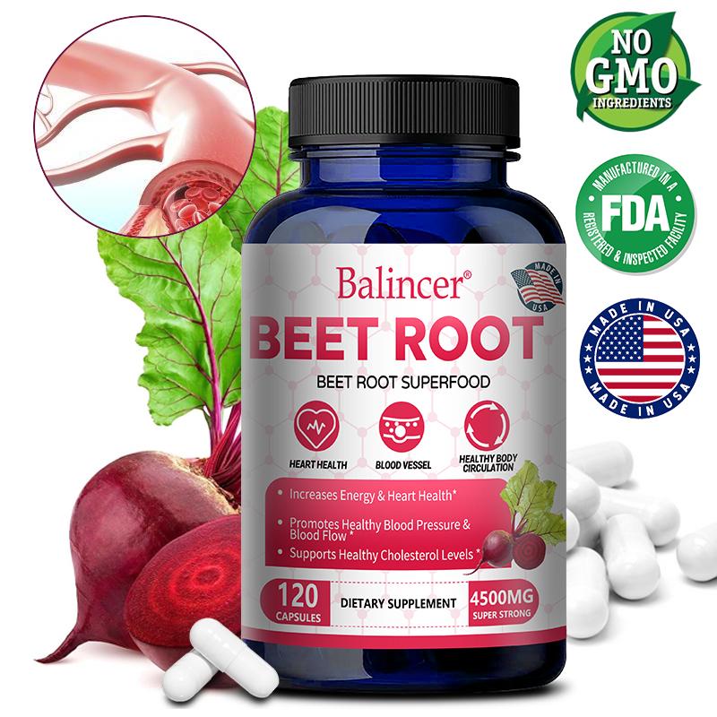 Organic beetroot milk thistle maintains cardiovascular health and promotes physical health with 120 capsules