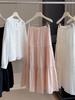 Korean Style Purple A-line Pleated Skirt for Women - Spring Summer 2026 High Waist Fairy Skirt