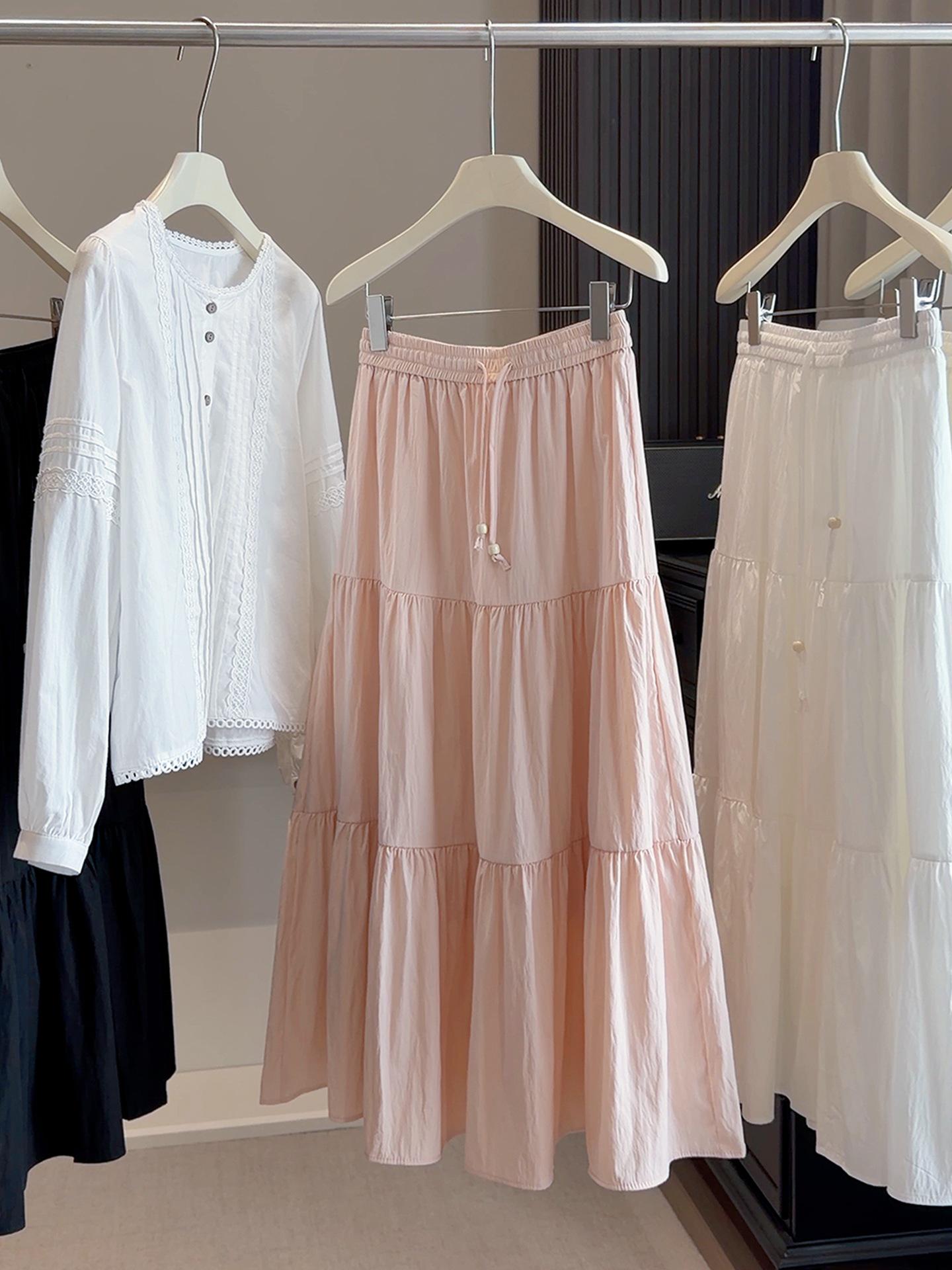 

Korean Style Purple A-line Pleated Skirt for Women - Spring Summer 2026 High Waist Fairy Skirt One Size