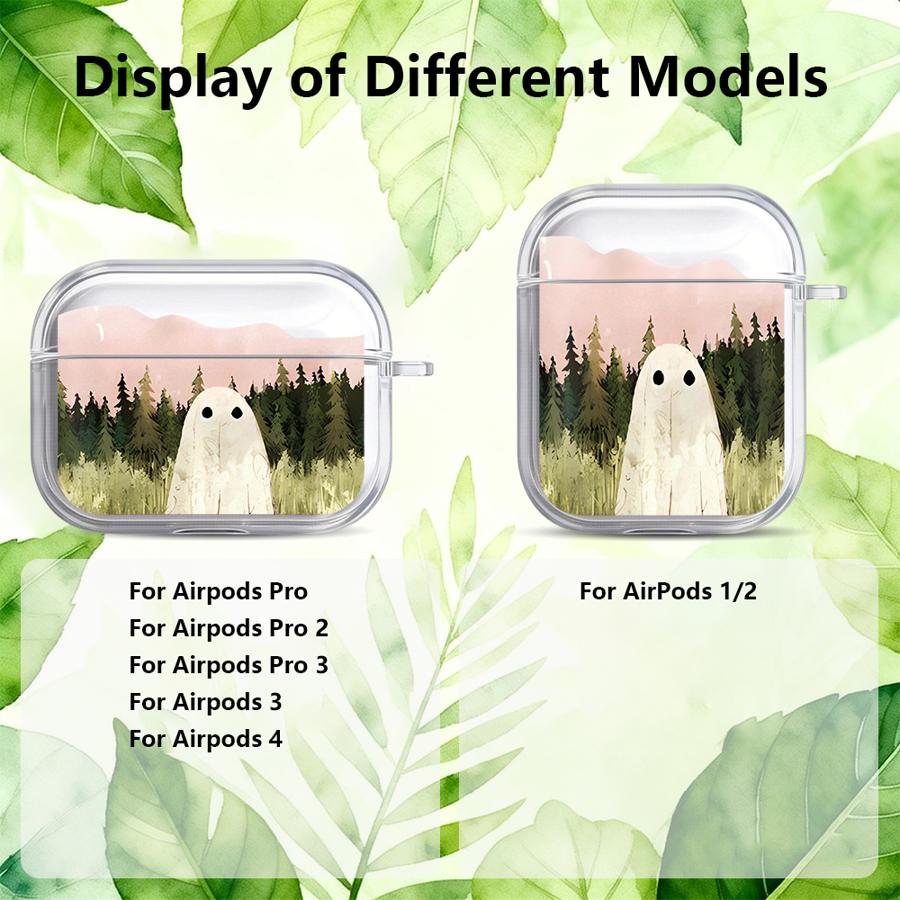 Clear Earphone Cases Cover Case For Airpods Pro3 Pro2 1 Pro 4 3 2 Oil Painting Ghost
