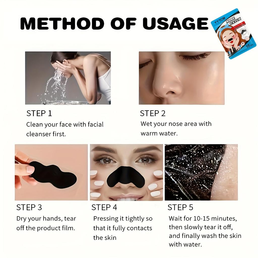 Large Blackhead Nose Patch Strong Adsorption Cleaning 15 tablets/bag -1 bag