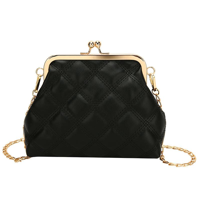 Trendy Quilted Pu Leather Shoulder Bag Fashionable Small Crossbody Handbag