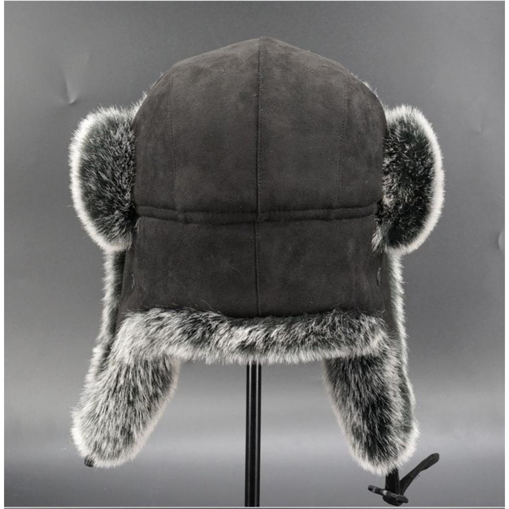 Winter Bomber Hats for Men, Ear Flap Pu Leather Faux Fur Trapper Hat, Ideal Choice for Gifts