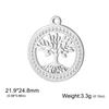 Xiaomi 3pcs/lot Amulet Tree of Life Round Clear Zircon Pendant Stainless Steel Gold Color Charms for Necklace Earring Jewelry Making