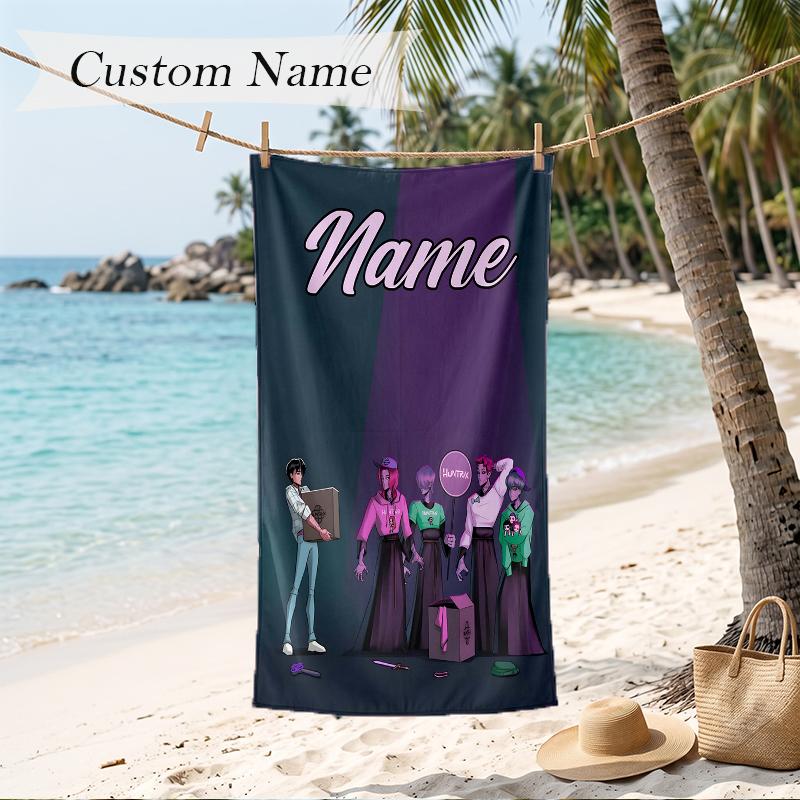 SAJA BOYS Custom Name Printed Beach Towel Personalized Soft Towel For Swimming Beach Travel