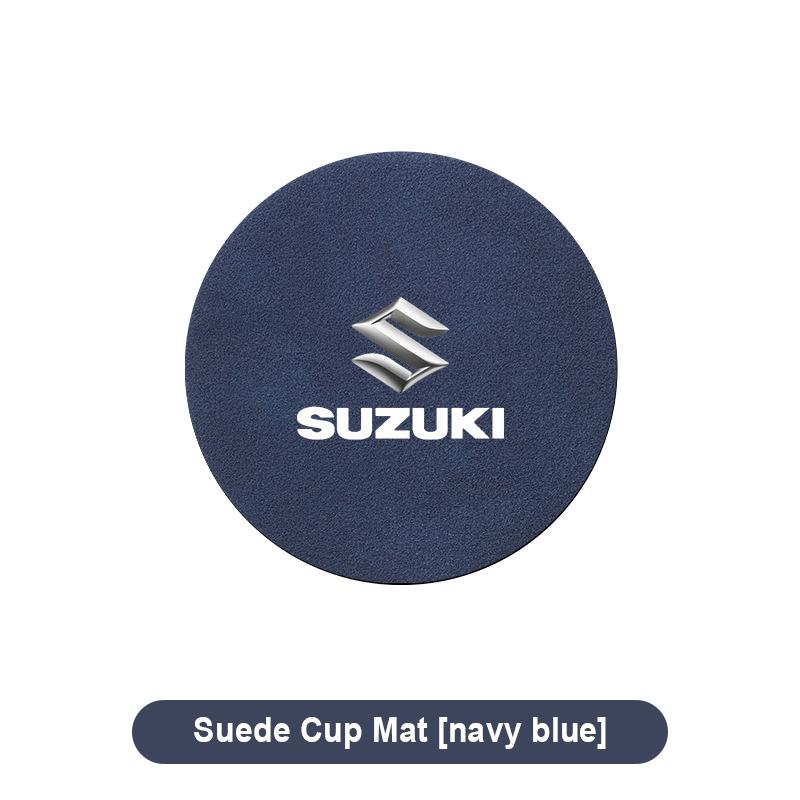 1pcs Suede Car Coaster Mat Water Cup Slots Non-Slip Pad for Suzuki Grand Swift Jimny Vitara Baleno SX4 XL-7 GW250 Accessories