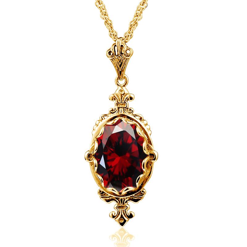 100% Sterling Silver 925 Citrine Necklace Women Luxury 10*14mm 8ct Oval Yellow Stone Pendant Victoria Style Jewelry Gift Female