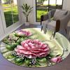 1PC Floral Design Flowers Non-Slip Floor Round Carpet, Office, Family, Bedroom, Large Area Rug Indoor Rugs, Vibrant Colors-Z0444