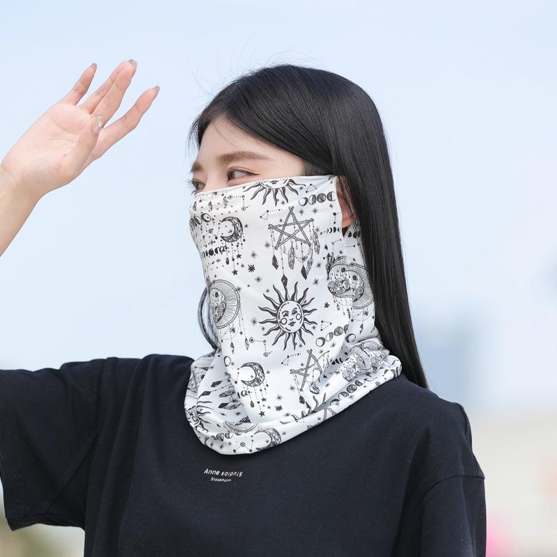 Outdoor Ice Silk Face Mask Multi-Wear Ear Loop Head Scarf for Men Women Cycling Sun Protection Summer Breathable Face Cover