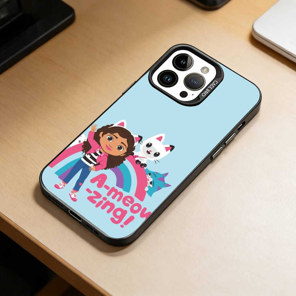 G-Gabby Cats Phone Case For iPhone 17,16,15,14,13,12,11 Plus,Pro Max,XS,Colorful Silver Phone Case Funda Cover