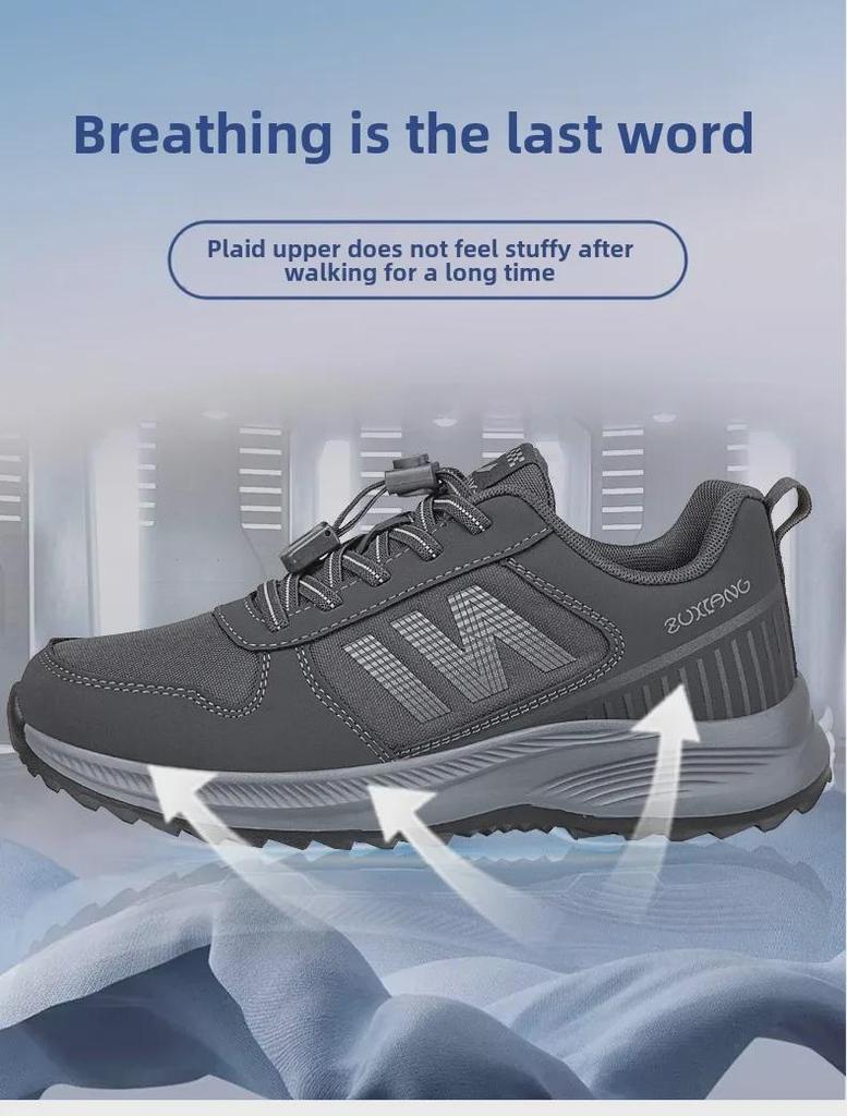 Zhang Kaili Męskie buty antypoślizgowe z miękką podeszwą - Jesień/Zima do chodzenia i noszenia na co dzień dla osób w średnim wieku i starszych