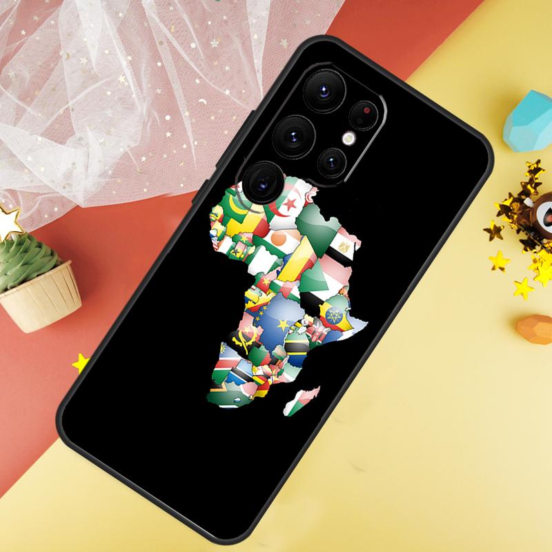 Africa Map Geography Phone Case For Samsung Galaxy S25 Ultra S21 S20 S22 S23 Ultra S9 S10 Plus S24 FE Cover Coque