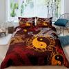 Sada povlaku na peřinu Ohnivý drak Magická dinosauří ložní sada Vzor zvířat z džungle Styl divoké zvěře King Size Polyesterový povlak na přikrývku