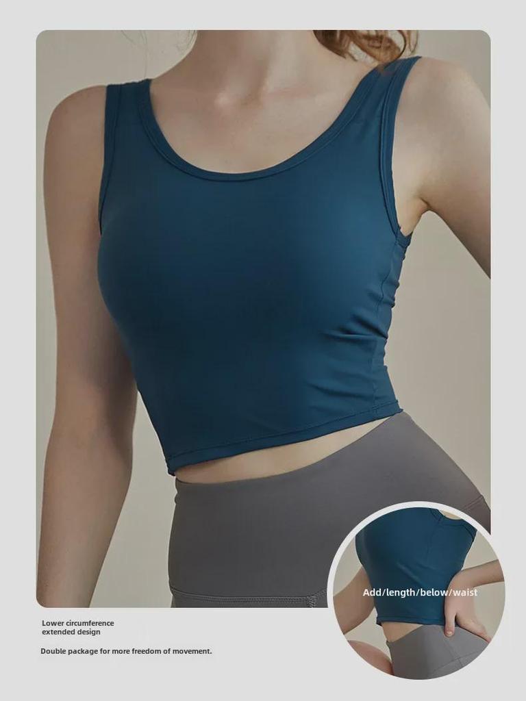 Stötsäker sport-BH för kvinnor: Vår/höstlöpning, yogaväst, vacker ryggdesign med bröstkuddar