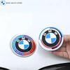 BADS6 Car Sticker New 2025 GROUP 1/4/7Pcs BMW 50Th Anniversary Front Cover Badge 82MM + Rear Badge 74MM + Hubcap 56MM + Steering W