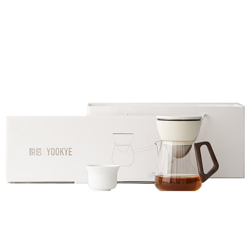 Semi-automatic lazy tea maker tea and water separation household Kung Fu tea set gift box set белый
