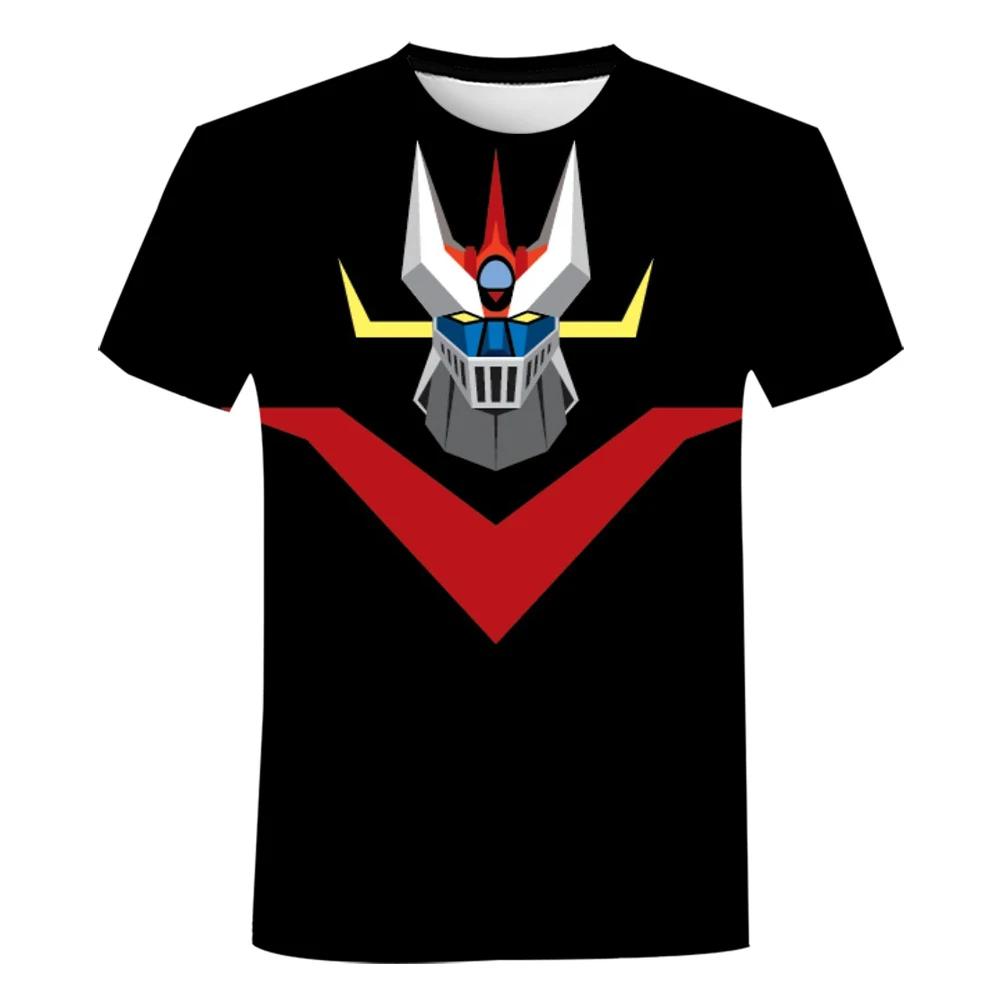 Mazinger Anime Robot 3D Print T-Shirts Men's Short Sleeve O-Neck Casual T Shirt Oversized Street Tees Harajuku Man Tops Clothing
