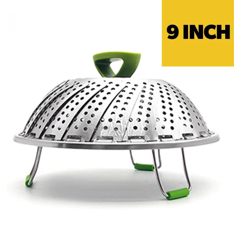 9Inch Stainless Steel Lotus Steaming Tray Folding Food Steamer Vegetable Fruit Food Basket Mesh Steamer Rack Cooking Cookware 9 Inch