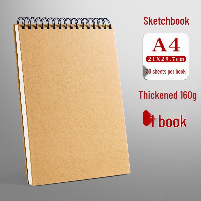 Thickened A3 One-piece Sketchbook, 32K Art Student Drawing Book, Spiral 8K Marker.