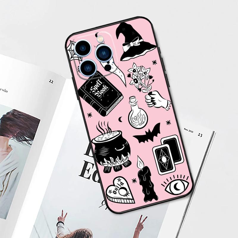 Häxa Estetisk Konst Telefonfodral För iPhone 15 14 13 12 11 Pro Max Plus Mini X XR XS Max 7 8 SE Mjukt TPU-skydd