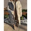 Women S Casual Waist Cinched Long Thick Warm Puffer Cotton Coat Brown