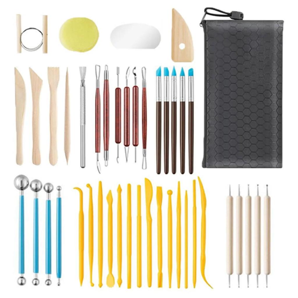 Ensemble d'outils de modelage en argile de poterie en cinq pièces pour sculpture DIY