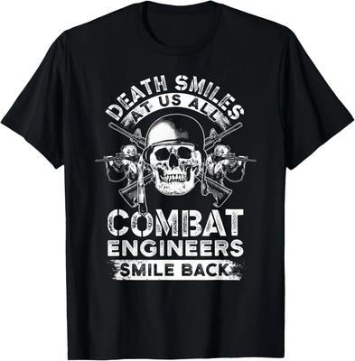 Combat Engineer Smiles USA Military Sapper T-Shirt Made In USA