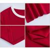 Women's Combed Cotton T-shirt Colour Blocking Short-sleeved Slim and Thin with Round Neck Bottoming Tops