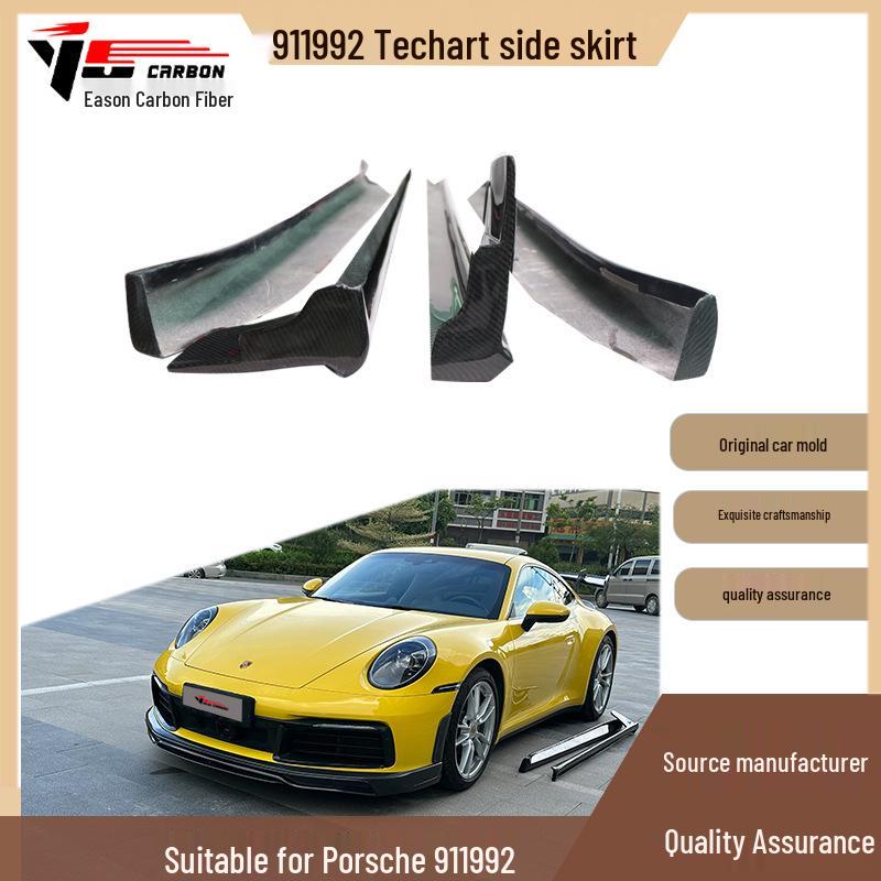TechArt Style Carbon Fiber Side Skirts for 2019-IN Porsche 911/992.