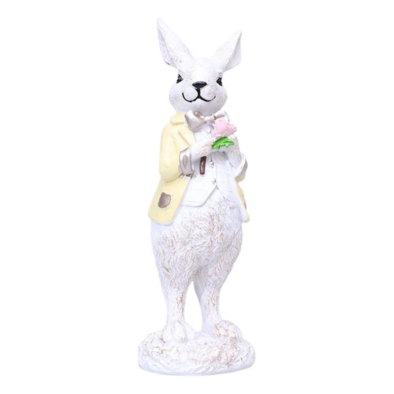 Friendly Easters Rabbit Resins Ornaments for Holiday Decoration and Indoor Display