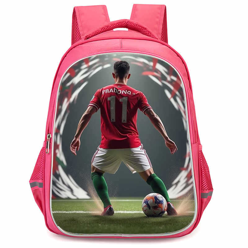 Cr7 Rucksack Hochauflösender Druck Große Kapazität Multifunktion Reißverschluss Oxford Rückenschutz Leichter Rucksack