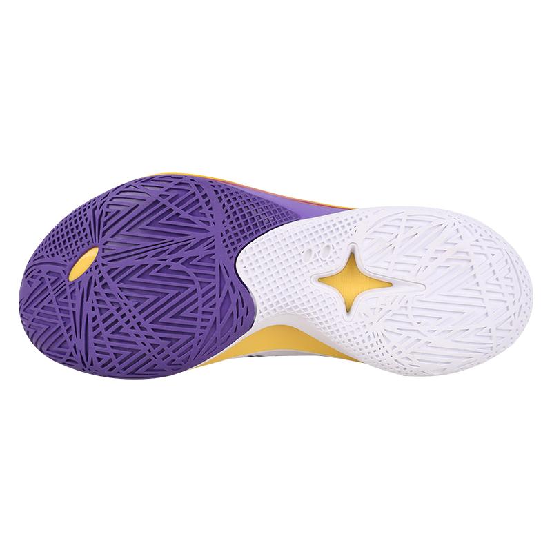 Li Ning Sonic 12 PE Version Shock Absorption Durable Low Top Basketball Shoes Men sneaker White Purple ABAU019-13