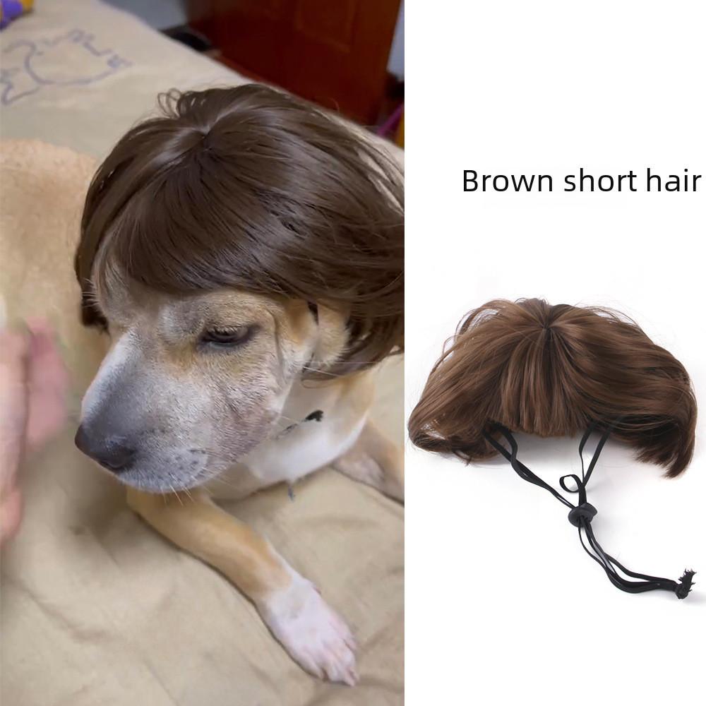 Adorable Brown Braided Wig For Dogs And Cats Perfect For Festive Occasions And Events