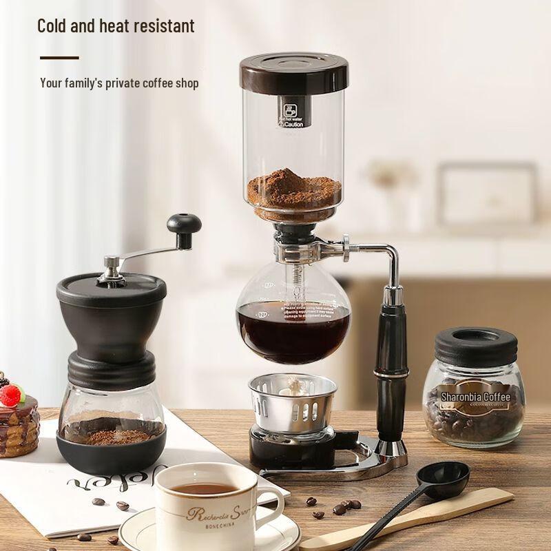Siphon Coffee Maker Set with Hand Grinder