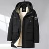 Men's Plus Size Hooded Winter Jacket - Thick, Plush, Water/Wind/Cold-Resistant, Mid-Length for Larger Sizes