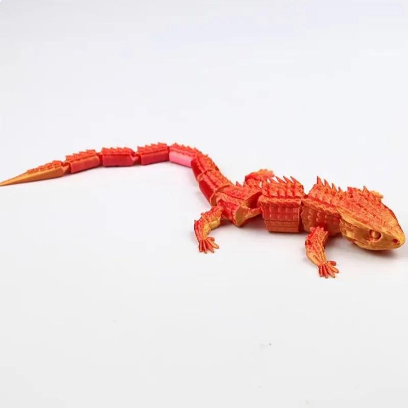 27cm 3D Printed Lizard,Articulated Crocodile Models,Flexible Joint Animal Lacertid Figurines, 3D Printing Stuff Cheap,Stress Relief