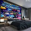 Arazzo da Parete Avventura Blox Fruits Nome Personalizzato Appeso Estetico alla Parete Coperta in Tessuto Stampato Arazzi Decorativi per Camera da Letto Soggiorno Decorazioni per la Casa