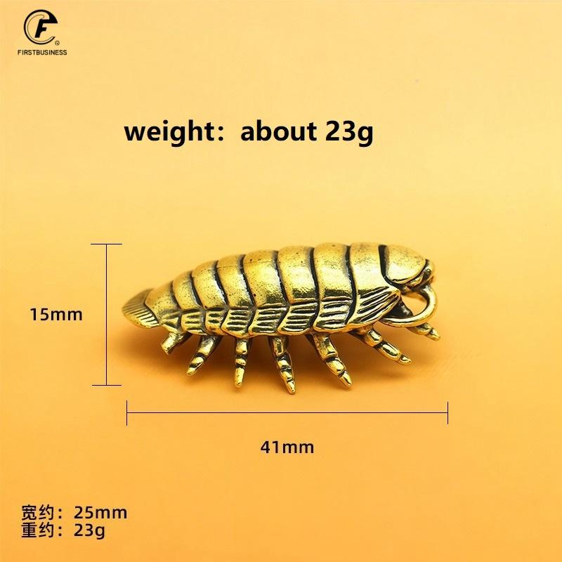 2026 new style Solid Brass Living fossil Giant isopod Miniature Figurines Cute Animal Design Tea Pet Table Decoration Handcrafts