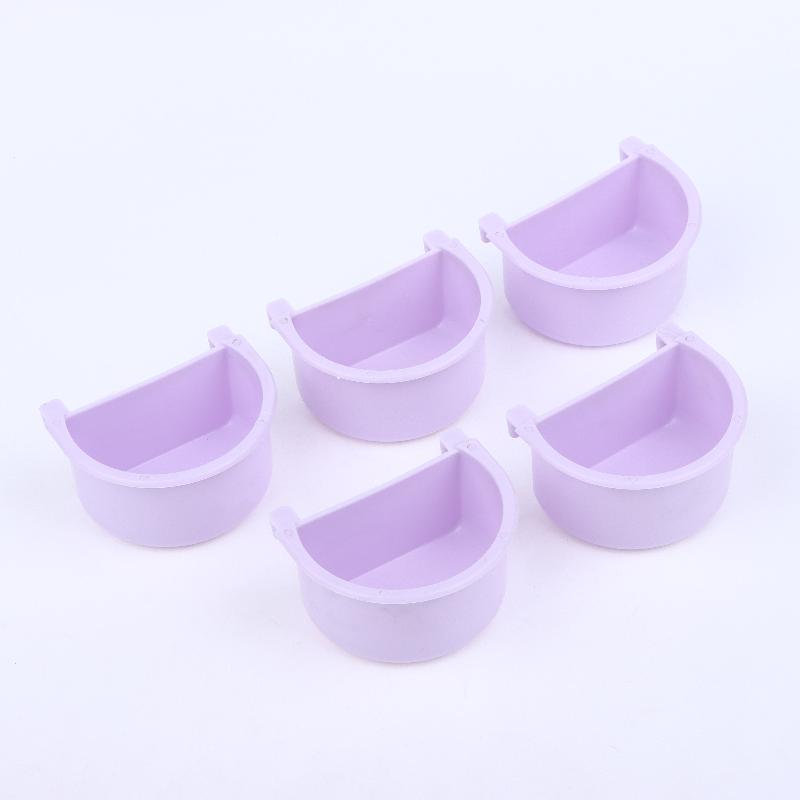 New 5pcs Bird Food Feeding Dish Easy To Install Bird Cage Feeder Bowl For Small Animals Budgie Parrot Parakeets Lovebirds