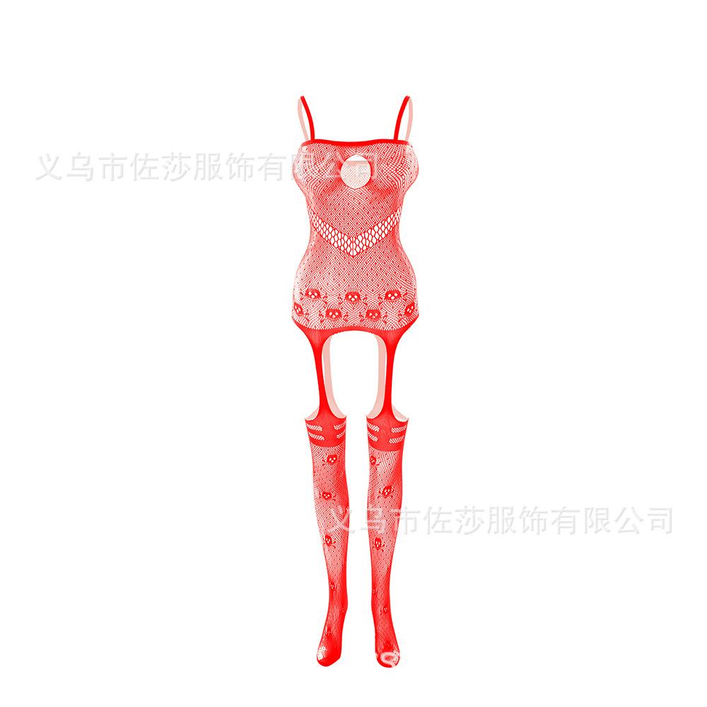 Sex Underwear Uniform Jacquard Onesie Lace-up Crotch Tights Stockings