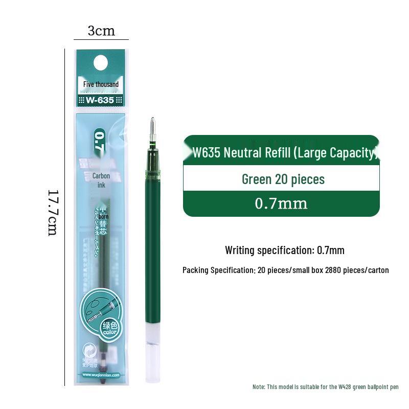 Schwarzer Neutraler Kalligraphie-Stift: 5000-Jahres-Großkapazität, Schreibübungen für Schüler, Grüner Augenschutz