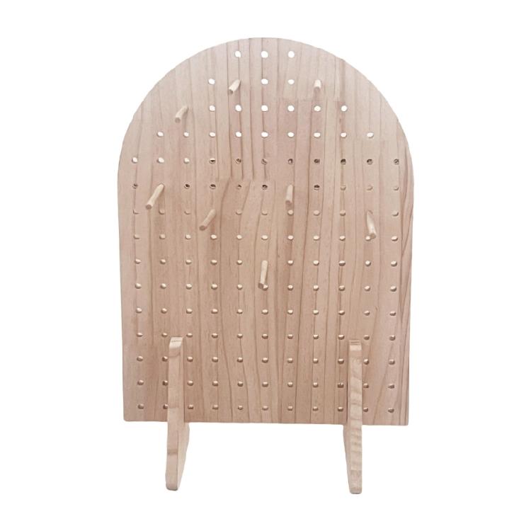 Double Sided Wood Jewelry Display Stand Stylish Wood Display Rack Table Organization Stand For Earrings And Small Items