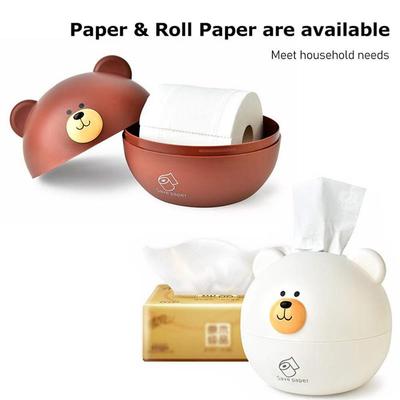 12345PCS Cute Cartoon Bear Tissue Box Household Roll Tissue Organiser Toilet Paper Holder Table Tissue Napkin Organiser